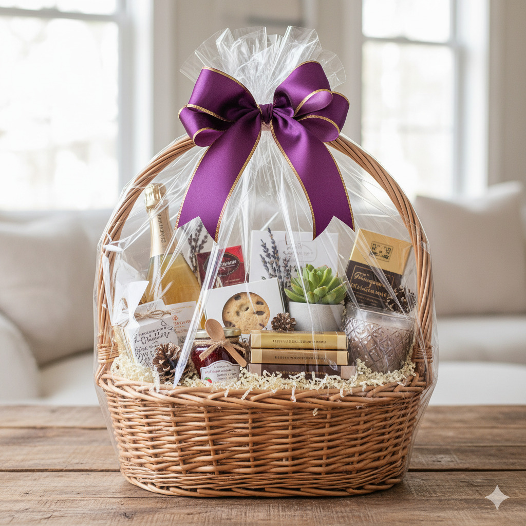 Handmade gift basket arrangement